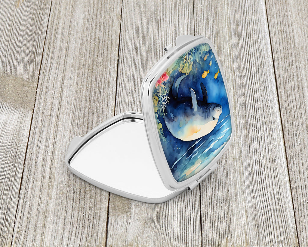 Manatee Compact Mirror Decorative Travel Makeup Mirror for Women Girls Gifts Pocket Makeup Mirror Folding Handheld