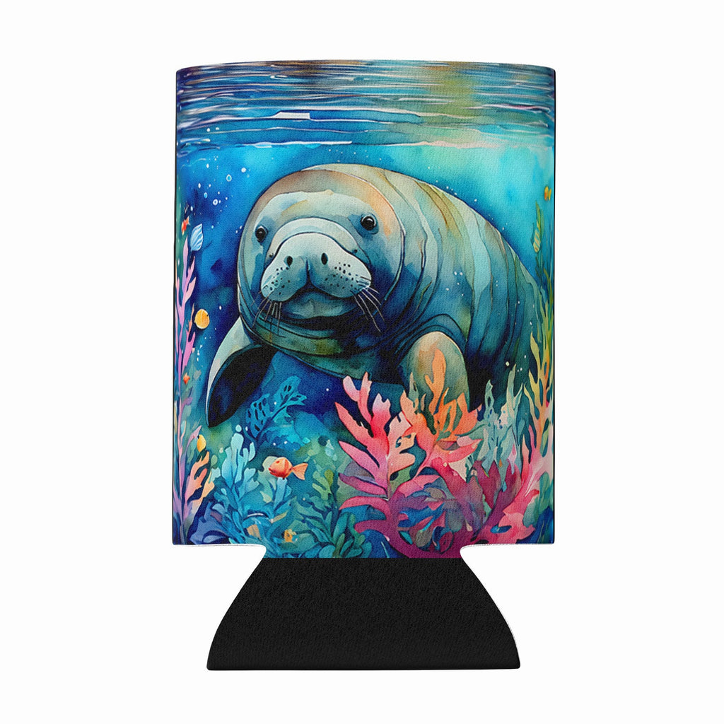Manatee Can or Bottle Hugger Cooler Sleeve for Standard 12 oz Cans, Insulated Foam Beer & Soda Can Hugger Reusable