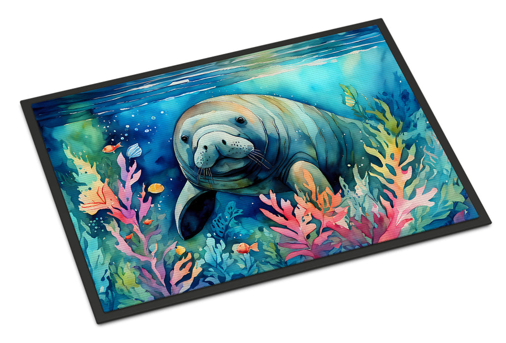 Manatee Doormat Indoor Outdoor 18H X 27W Front Door Mat Rugs for Entryway, Non Slip Washable