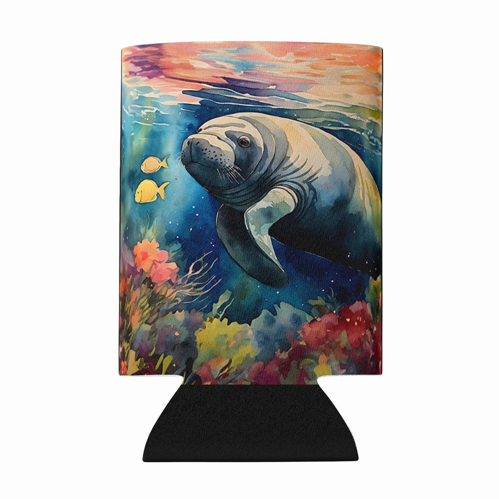 Manatee Can or Bottle Hugger Cooler Sleeve for Standard 12 oz Cans, Insulated Foam Beer & Soda Can Hugger Reusable