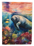 Manatee House Flag 28x40 Porch Sleeve Pole Decorative Outside Yard Banner Artwork Wall Hanging, Polyester