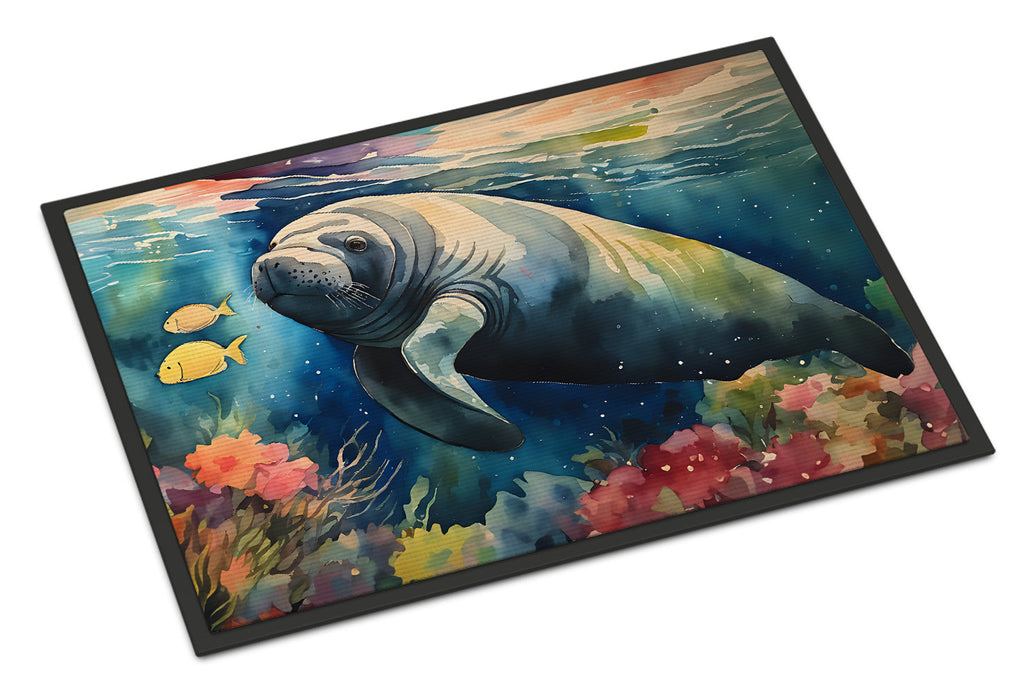 Manatee Doormat Indoor Outdoor 18H X 27W Front Door Mat Rugs for Entryway, Non Slip Washable