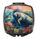 Manatee Compact Mirror Decorative Travel Makeup Mirror for Women Girls Gifts Pocket Makeup Mirror Folding Handheld