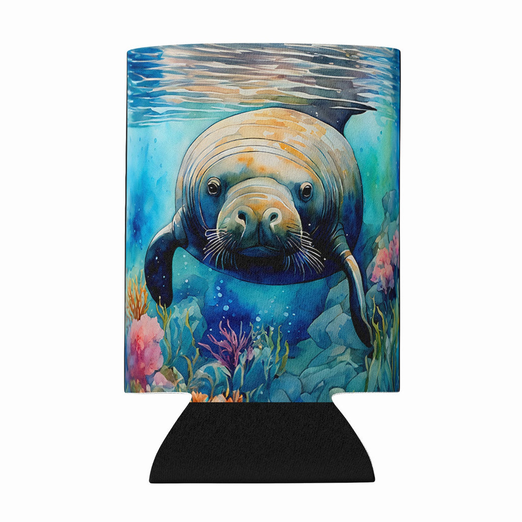 Manatee Can or Bottle Hugger Cooler Sleeve for Standard 12 oz Cans, Insulated Foam Beer & Soda Can Hugger Reusable