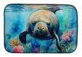 Manatee Dish Drying Mat Absorbent Dish Drying Mat Pad for Kitchen Counter Dish Drainer Mat for Countertop, 14 x 21", Multicolor