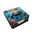 Manatee PU Leather Note Paper Holder with Artist-Designed Cover, Desk Accessory, Office Gift