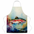 Rainbow Trout Apron Cooking Kitchen Server Baking Crafts Gardening for Adult Women Men, Unisex, Large, Multicolor