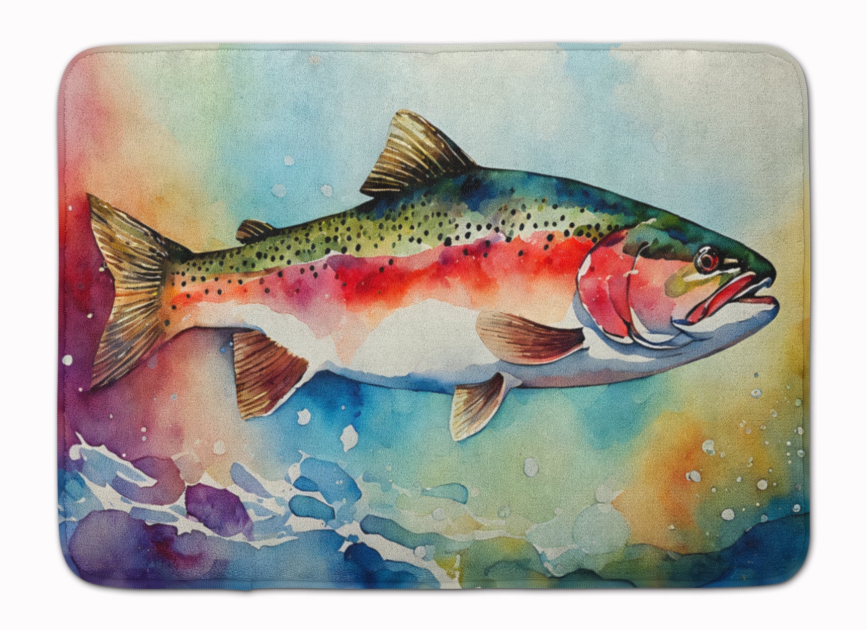 Rainbow Trout Memory Foam Kitchen Mat Machine Washable Anti-Fatigue Cushion Comfort Bath or Kitchen Rug