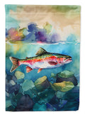 Rainbow Trout House Flag 28x40 Porch Sleeve Pole Decorative Outside Yard Banner Artwork Wall Hanging, Polyester