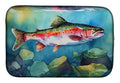 Rainbow Trout Dish Drying Mat Absorbent Dish Drying Mat Pad for Kitchen Counter Dish Drainer Mat for Countertop, 14 x 21", Multicolor