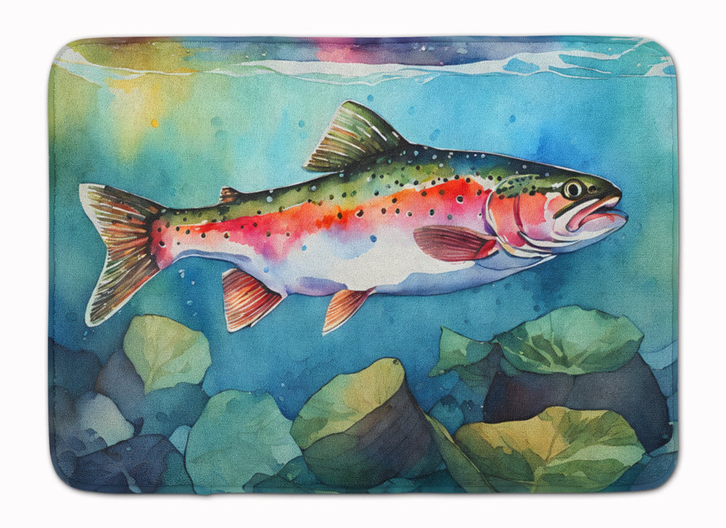 Rainbow Trout Memory Foam Kitchen Mat Machine Washable Anti-Fatigue Cushion Comfort Bath or Kitchen Rug