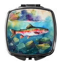 Rainbow Trout Compact Mirror Decorative Travel Makeup Mirror for Women Girls Gifts Pocket Makeup Mirror Folding Handheld