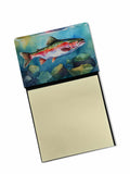 Rainbow Trout Watercolor Sticky Note Holder Refillable Dispenser Desk Accessory 3x3 Pad Gift
