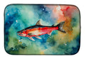 Salmon Dish Drying Mat Absorbent Dish Drying Mat Pad for Kitchen Counter Dish Drainer Mat for Countertop, 14 x 21", Multicolor