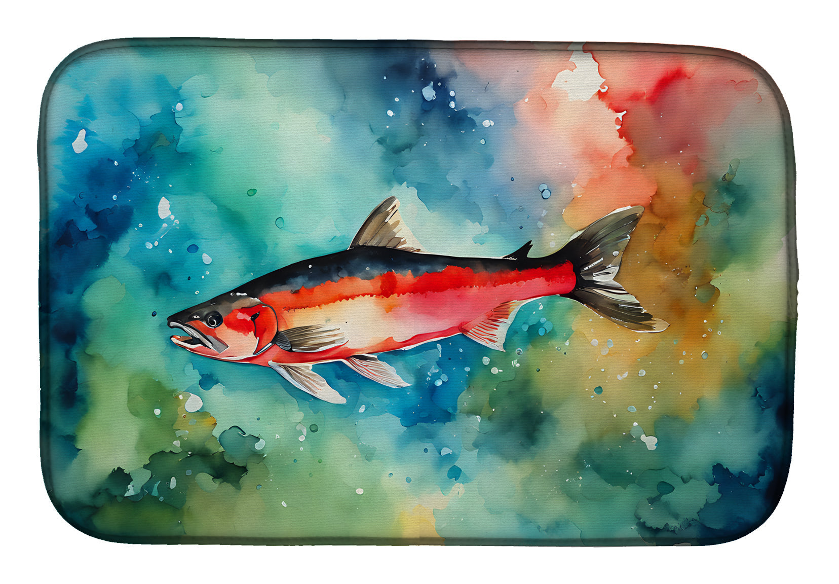 Salmon Dish Drying Mat Absorbent Dish Drying Mat Pad for Kitchen Counter Dish Drainer Mat for Countertop, 14 x 21", Multicolor