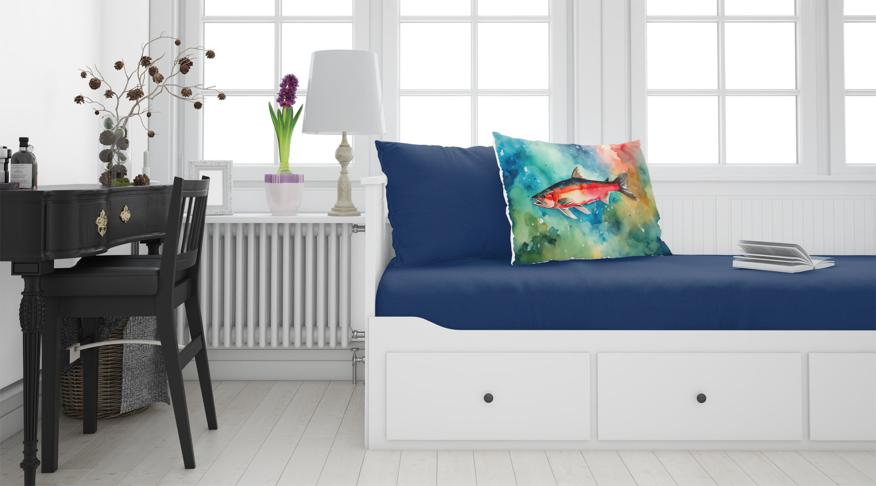 Salmon Standard Pillowcase Lightweight Super Soft Easy Care Decorative Artwork Pillowcase, Standard