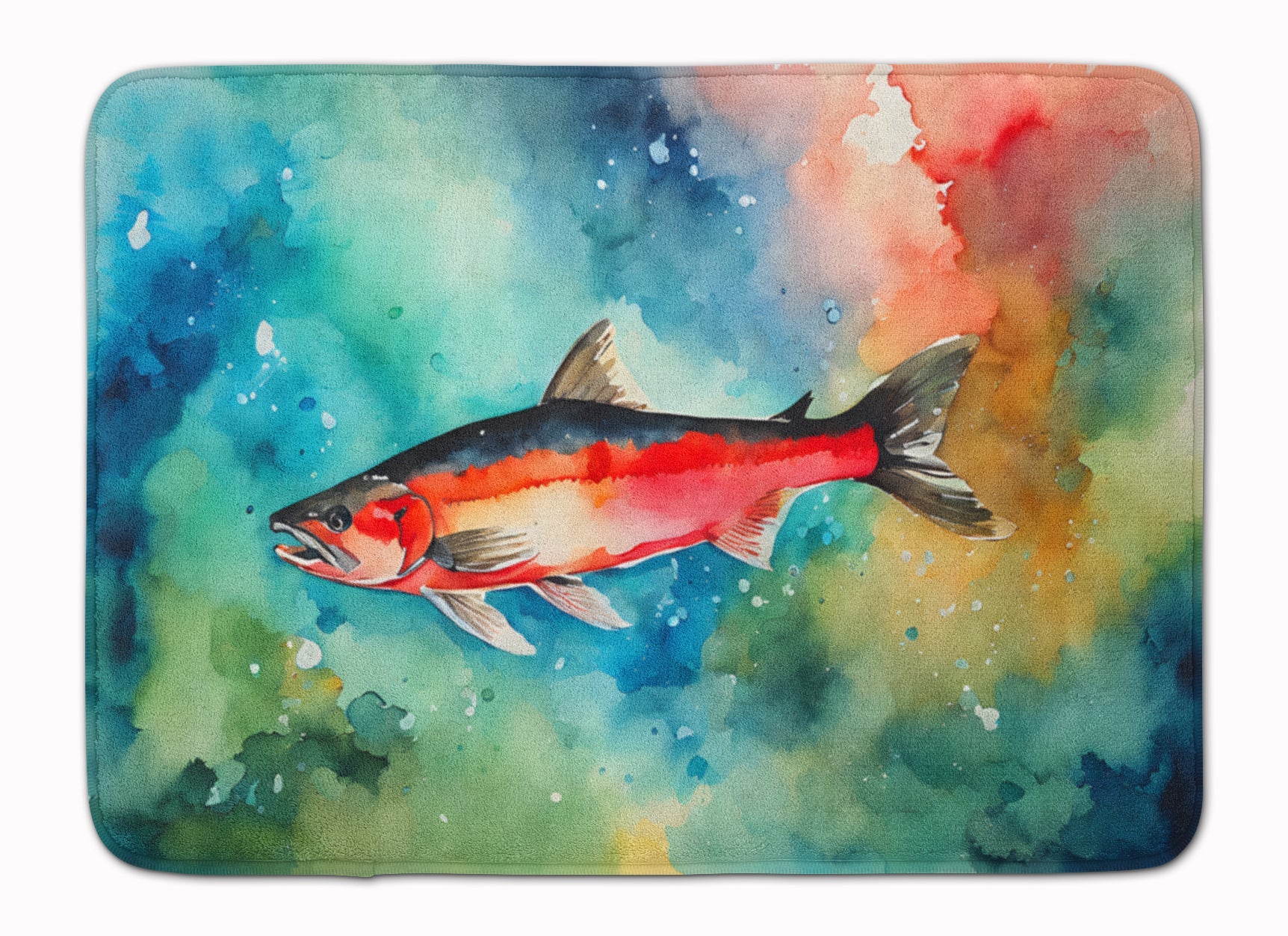 Salmon Memory Foam Kitchen Mat Machine Washable Anti-Fatigue Cushion Comfort Bath or Kitchen Rug