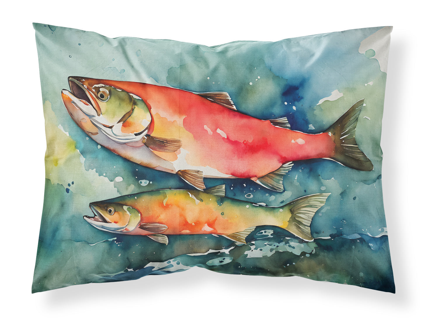 Salmon Standard Pillowcase Lightweight Super Soft Easy Care Decorative Artwork Pillowcase, Standard