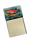 Salmon Watercolor Sticky Note Holder Refillable Dispenser Desk Accessory 3x3 Pad Gift