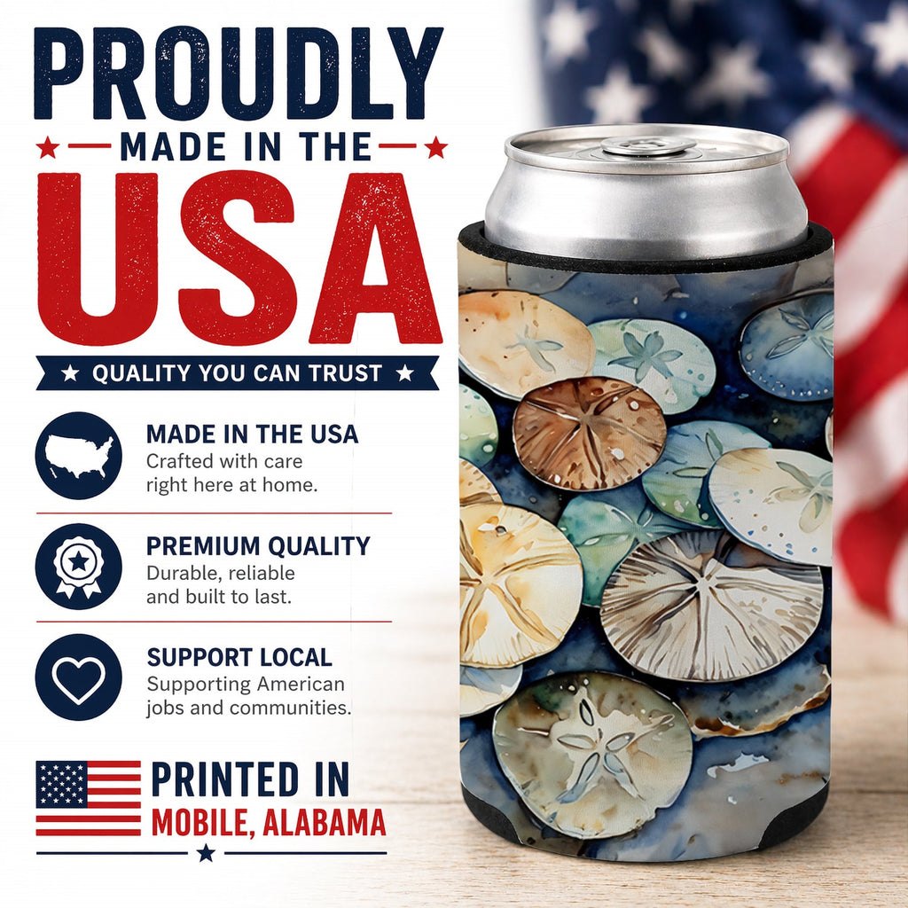Sand Dollars Can or Bottle Hugger Cooler Sleeve for Standard 12 oz Cans, Insulated Foam Beer & Soda Can Hugger Reusable