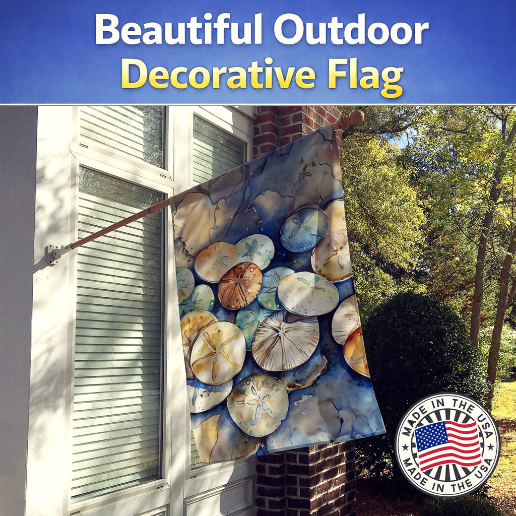 Sand Dollars House Flag 28x40 Porch Sleeve Pole Decorative Outside Yard Banner Artwork Wall Hanging, Polyester