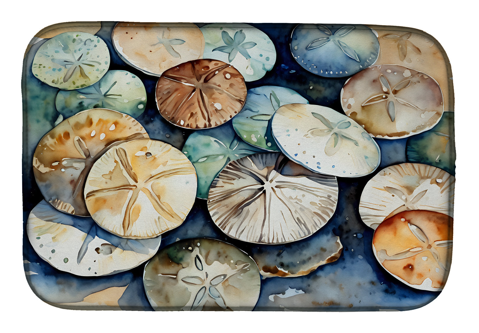 Sand Dollars Dish Drying Mat Absorbent Dish Drying Mat Pad for Kitchen Counter Dish Drainer Mat for Countertop, 14 x 21", Multicolor