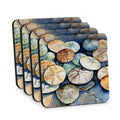 Sand Dollars Foam Coasters Set of 4 Cup Coasters for Indoor Outdoor, Tabletop Protection, Anti Slip, Mouse pad Material