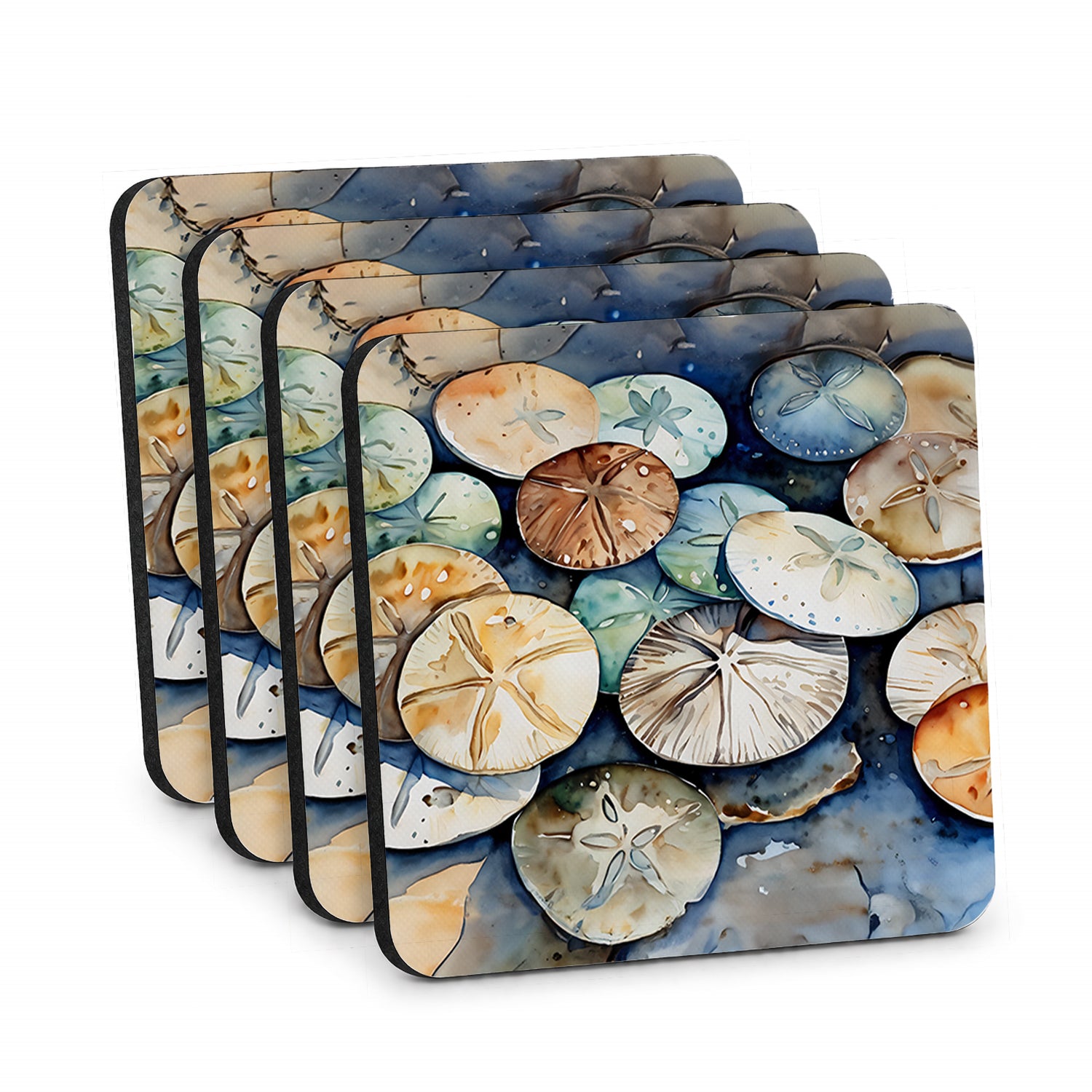 Sand Dollars Foam Coasters Set of 4 Cup Coasters for Indoor Outdoor, Tabletop Protection, Anti Slip, Mouse pad Material