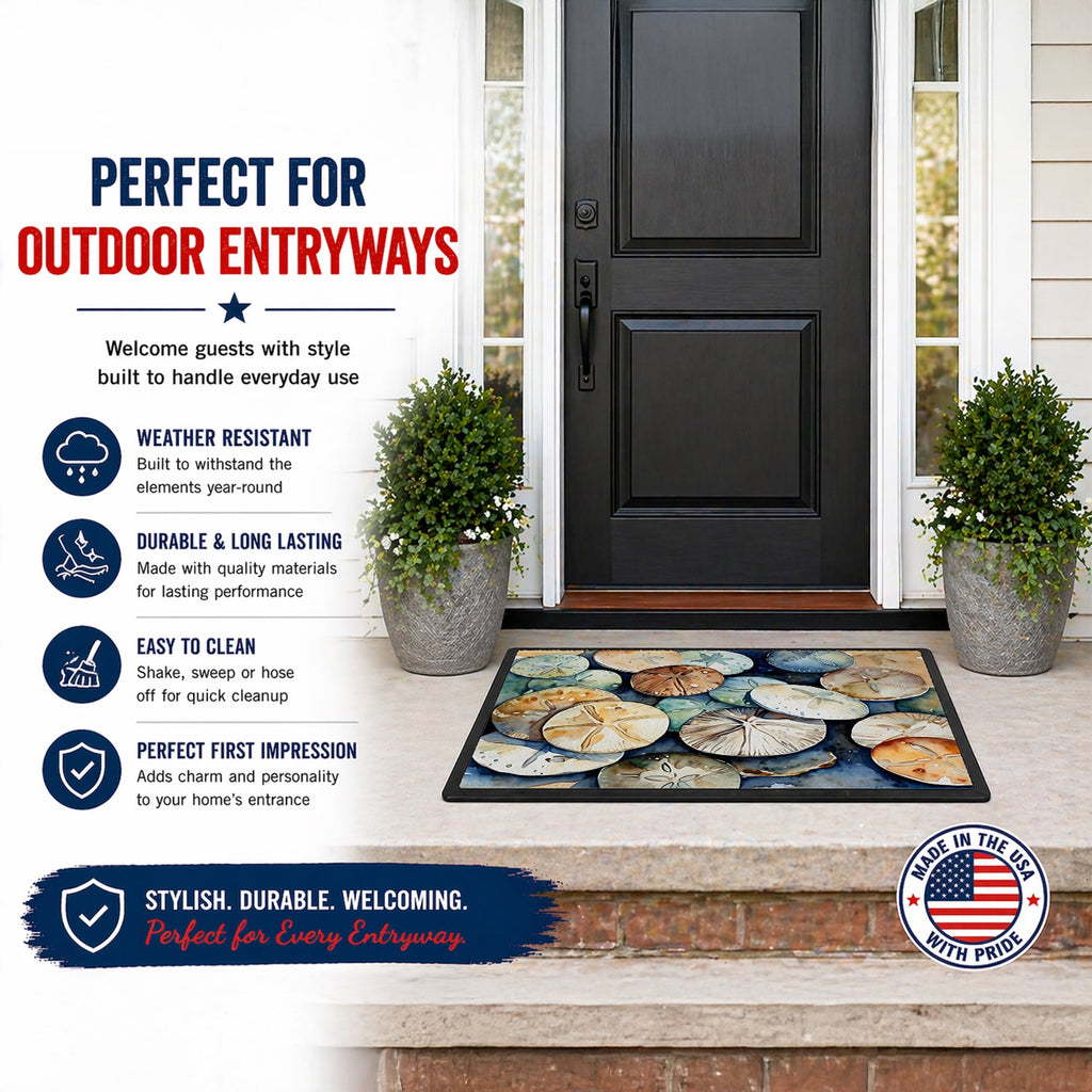 Sand Dollars Doormat Indoor Outdoor 24H X 36W Front Door Mat Rugs for Entryway, Non Slip Washable Low Pile,