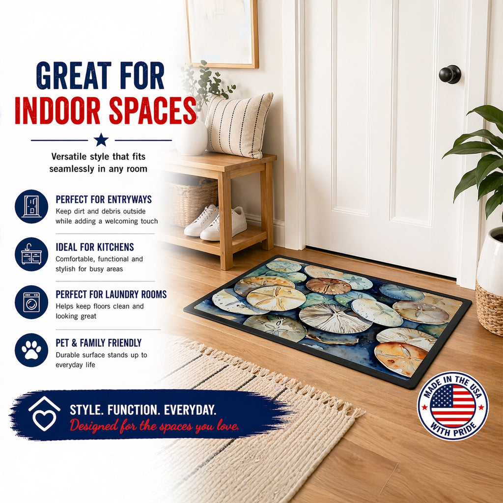 Sand Dollars Doormat Indoor Outdoor 18H X 27W Front Door Mat Rugs for Entryway, Non Slip Washable