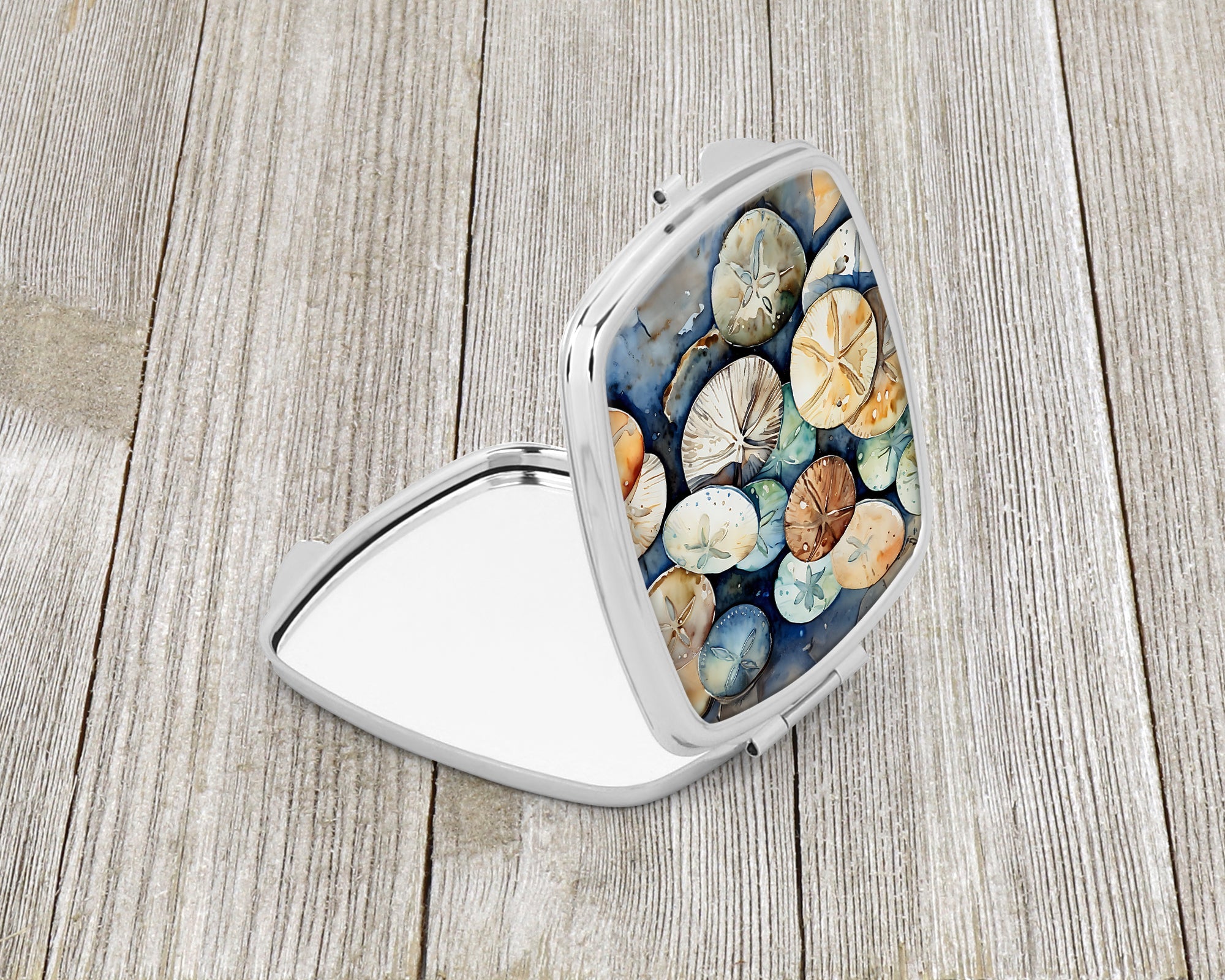 Sand Dollars Compact Mirror Decorative Travel Makeup Mirror for Women Girls Gifts Pocket Makeup Mirror Folding Handheld