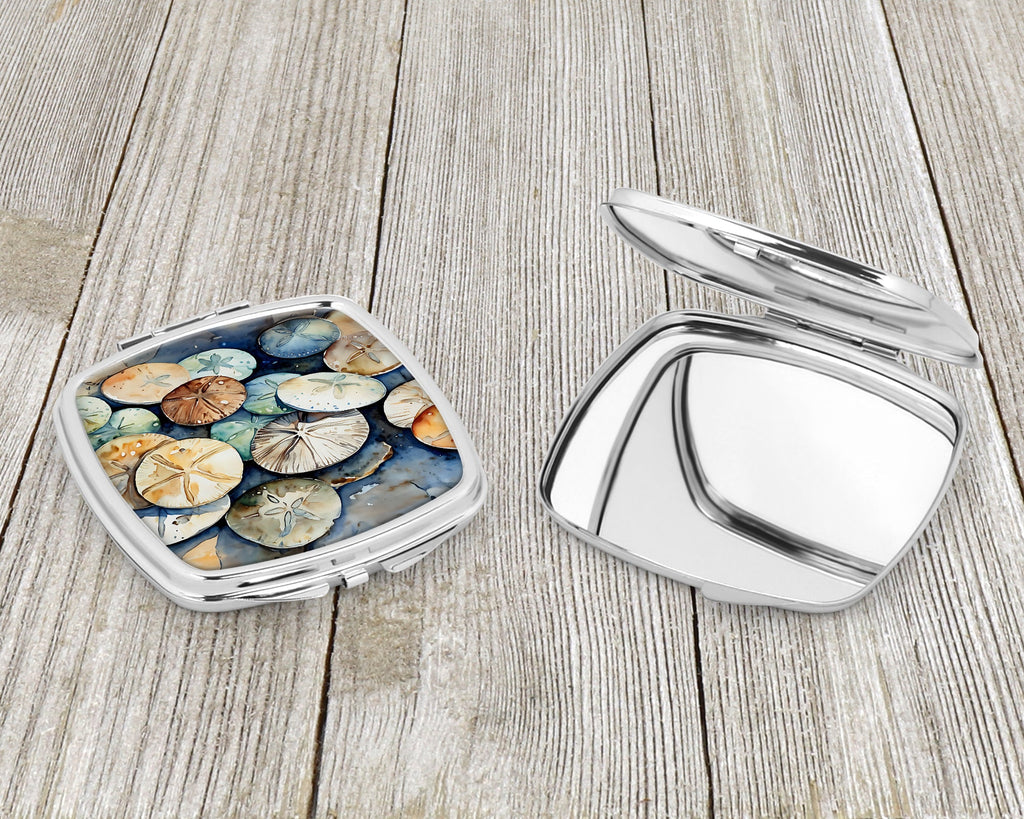 Sand Dollars Compact Mirror Decorative Travel Makeup Mirror for Women Girls Gifts Pocket Makeup Mirror Folding Handheld