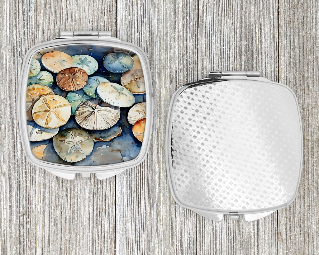 Sand Dollars Compact Mirror Decorative Travel Makeup Mirror for Women Girls Gifts Pocket Makeup Mirror Folding Handheld