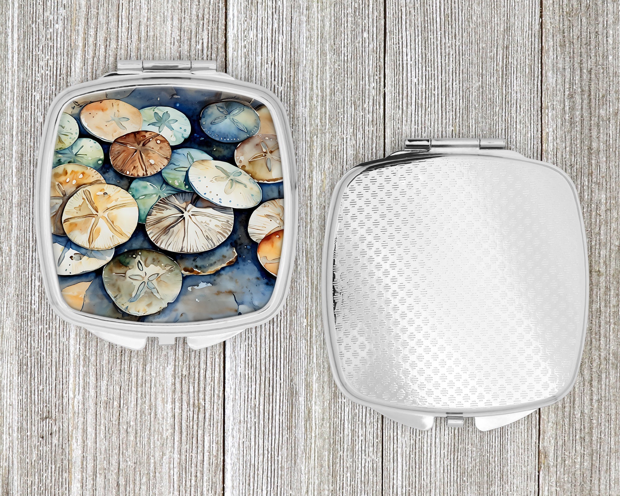 Sand Dollars Compact Mirror Decorative Travel Makeup Mirror for Women Girls Gifts Pocket Makeup Mirror Folding Handheld
