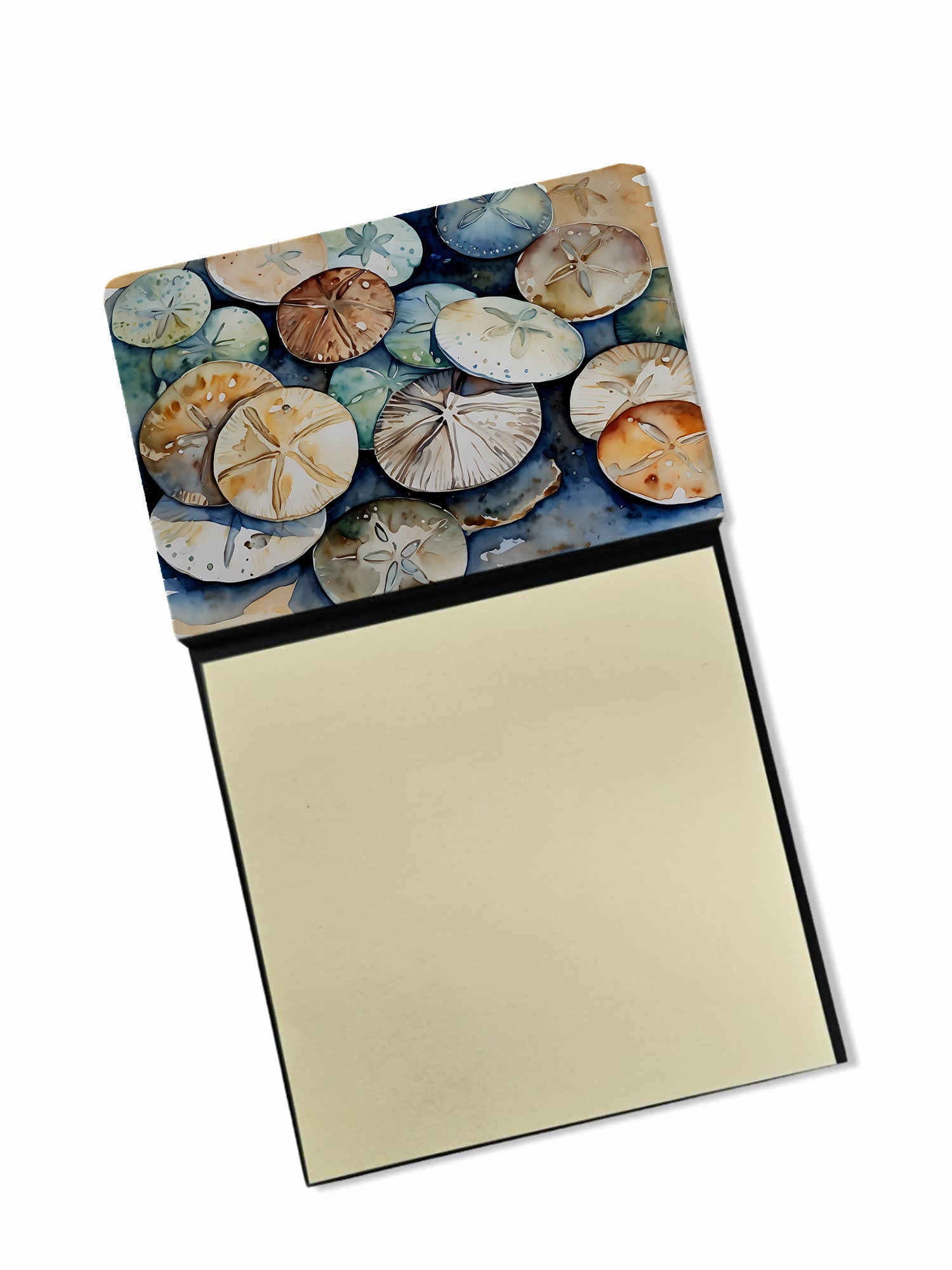 Sand Dollars Watercolor Sticky Note Holder Refillable Dispenser Desk Accessory 3x3 Pad Gift
