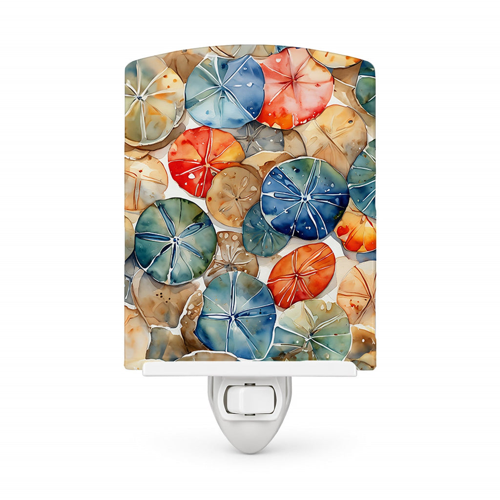 Sand Dollars Ceramic Night Light Compact, UL-Certified, Ideal for Bedroom, Bathroom, Nursery, Hallway, Kitchen, 6x4x3, Multicolor