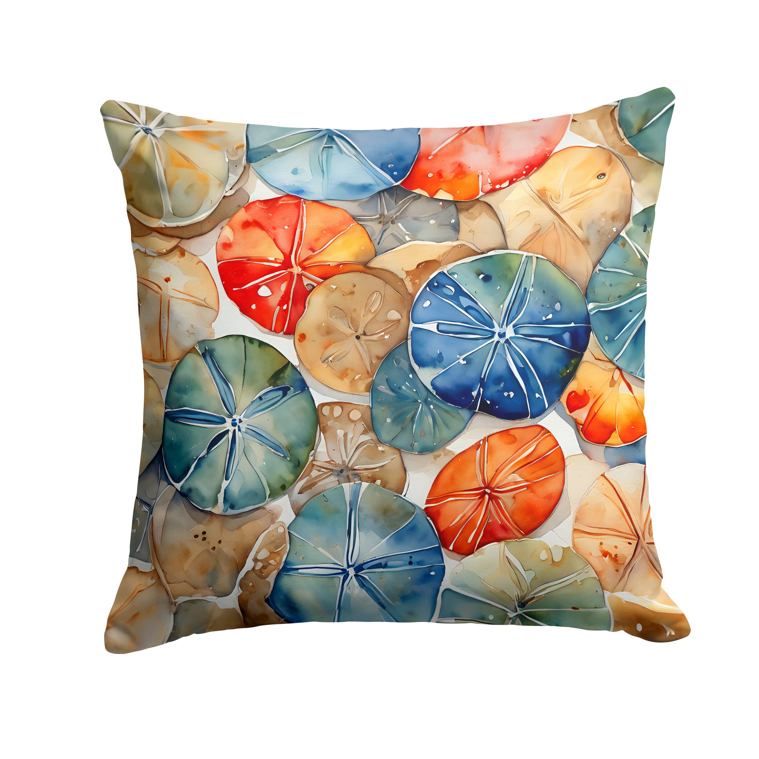 Sand Dollars Decorative Throw Pillow 18x18 Indoor Outdoor Accent Cushion, Fabric Cover with Insert for Sofa, Bed, Porch & Living Room