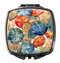Sand Dollars Compact Mirror Decorative Travel Makeup Mirror for Women Girls Gifts Pocket Makeup Mirror Folding Handheld