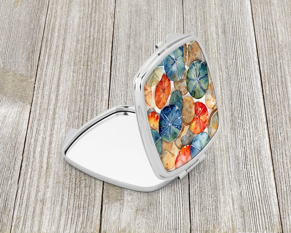 Sand Dollars Compact Mirror Decorative Travel Makeup Mirror for Women Girls Gifts Pocket Makeup Mirror Folding Handheld
