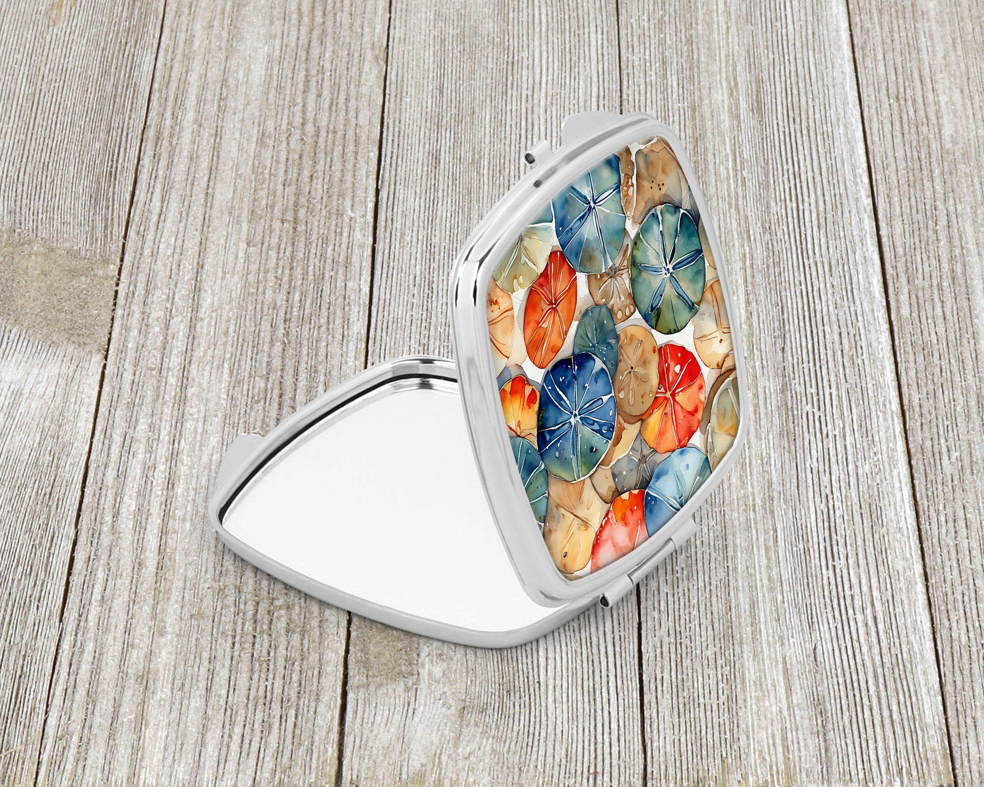 Sand Dollars Compact Mirror Decorative Travel Makeup Mirror for Women Girls Gifts Pocket Makeup Mirror Folding Handheld