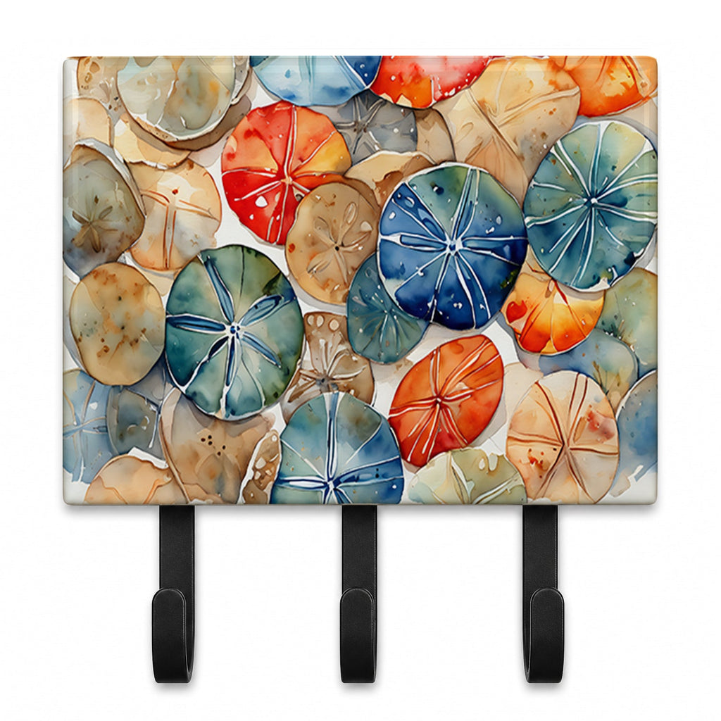 Sand Dollars Leash or Key Holder Wall Hooks, Coat Rack Wall Mount, for Hanging Keys, Towels, Aprons, Leashes