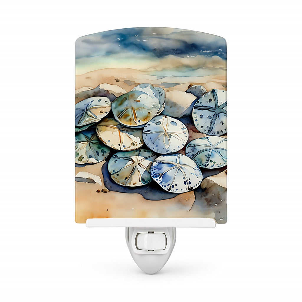 Sand Dollars Ceramic Night Light Compact, UL-Certified, Ideal for Bedroom, Bathroom, Nursery, Hallway, Kitchen, 6x4x3, Multicolor