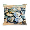 Sand Dollars Decorative Throw Pillow 14x14 Indoor Outdoor Accent Cushion, Fabric Cover with Insert for Sofa, Bed, Porch & Living Room