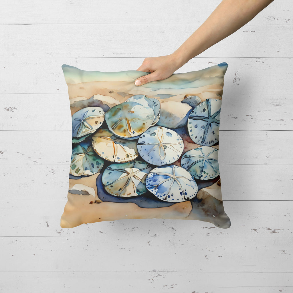 Sand Dollars Decorative Throw Pillow 18x18 Indoor Outdoor Accent Cushion, Fabric Cover with Insert for Sofa, Bed, Porch & Living Room