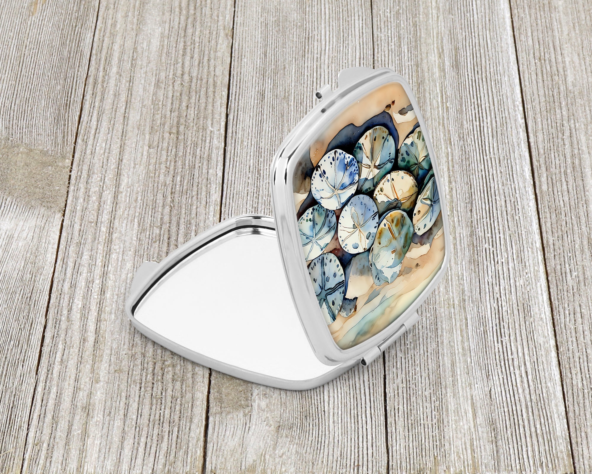 Sand Dollars Compact Mirror Decorative Travel Makeup Mirror for Women Girls Gifts Pocket Makeup Mirror Folding Handheld