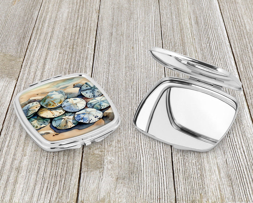 Sand Dollars Compact Mirror Decorative Travel Makeup Mirror for Women Girls Gifts Pocket Makeup Mirror Folding Handheld