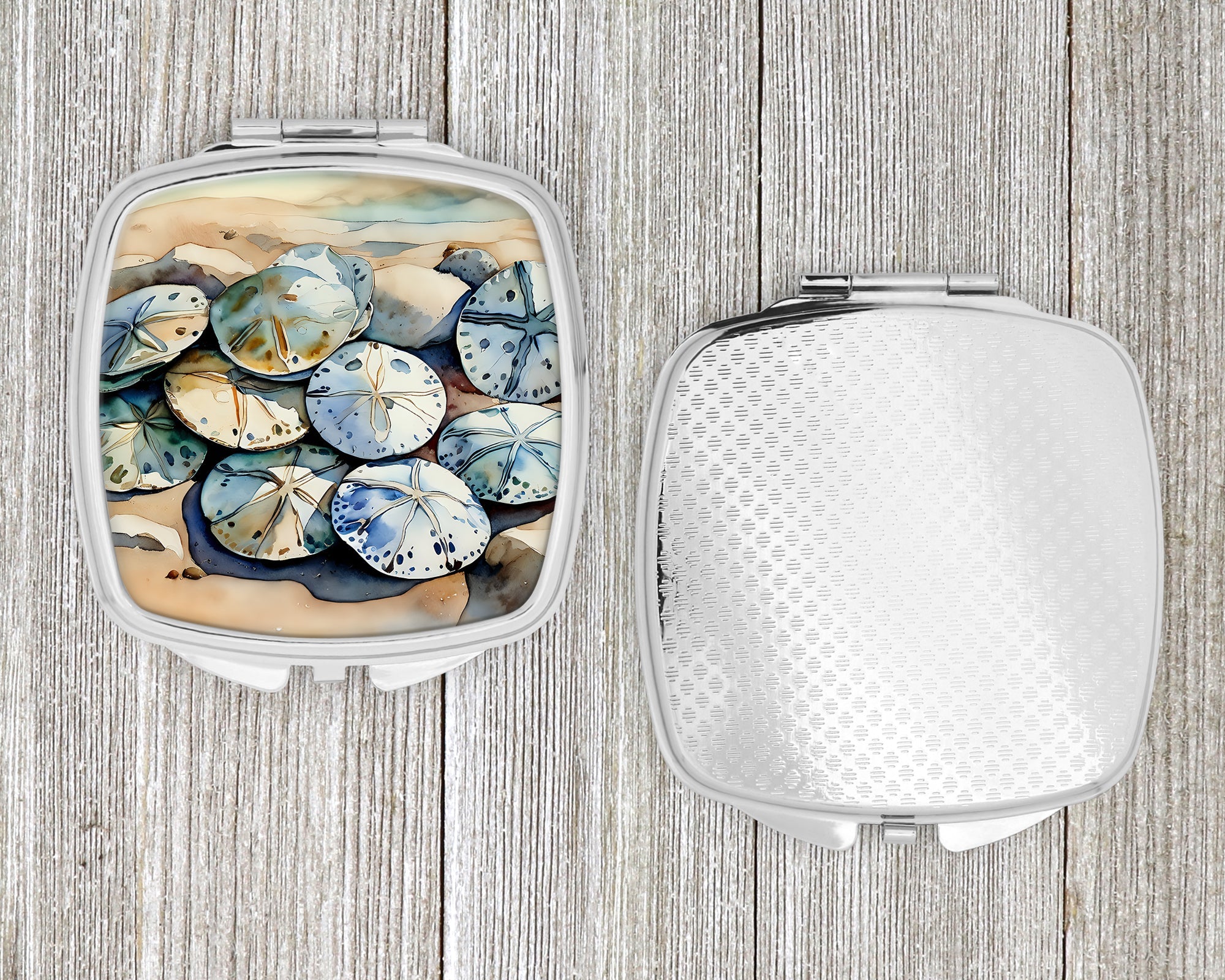 Sand Dollars Compact Mirror Decorative Travel Makeup Mirror for Women Girls Gifts Pocket Makeup Mirror Folding Handheld