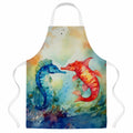 Seahorses Apron Cooking Kitchen Server Baking Crafts Gardening for Adult Women Men, Unisex, Large, Multicolor