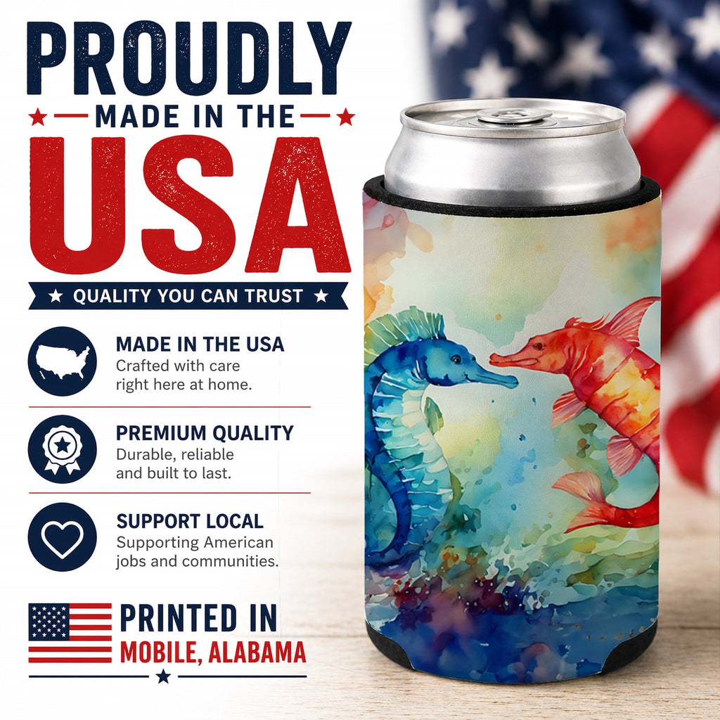 Seahorses Can or Bottle Hugger Cooler Sleeve for Standard 12 oz Cans, Insulated Foam Beer & Soda Can Hugger Reusable