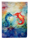 Seahorses House Flag 28x40 Porch Sleeve Pole Decorative Outside Yard Banner Artwork Wall Hanging, Polyester
